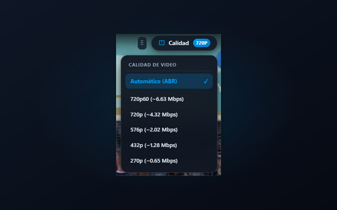 Selector de Calidad en Movistar TV